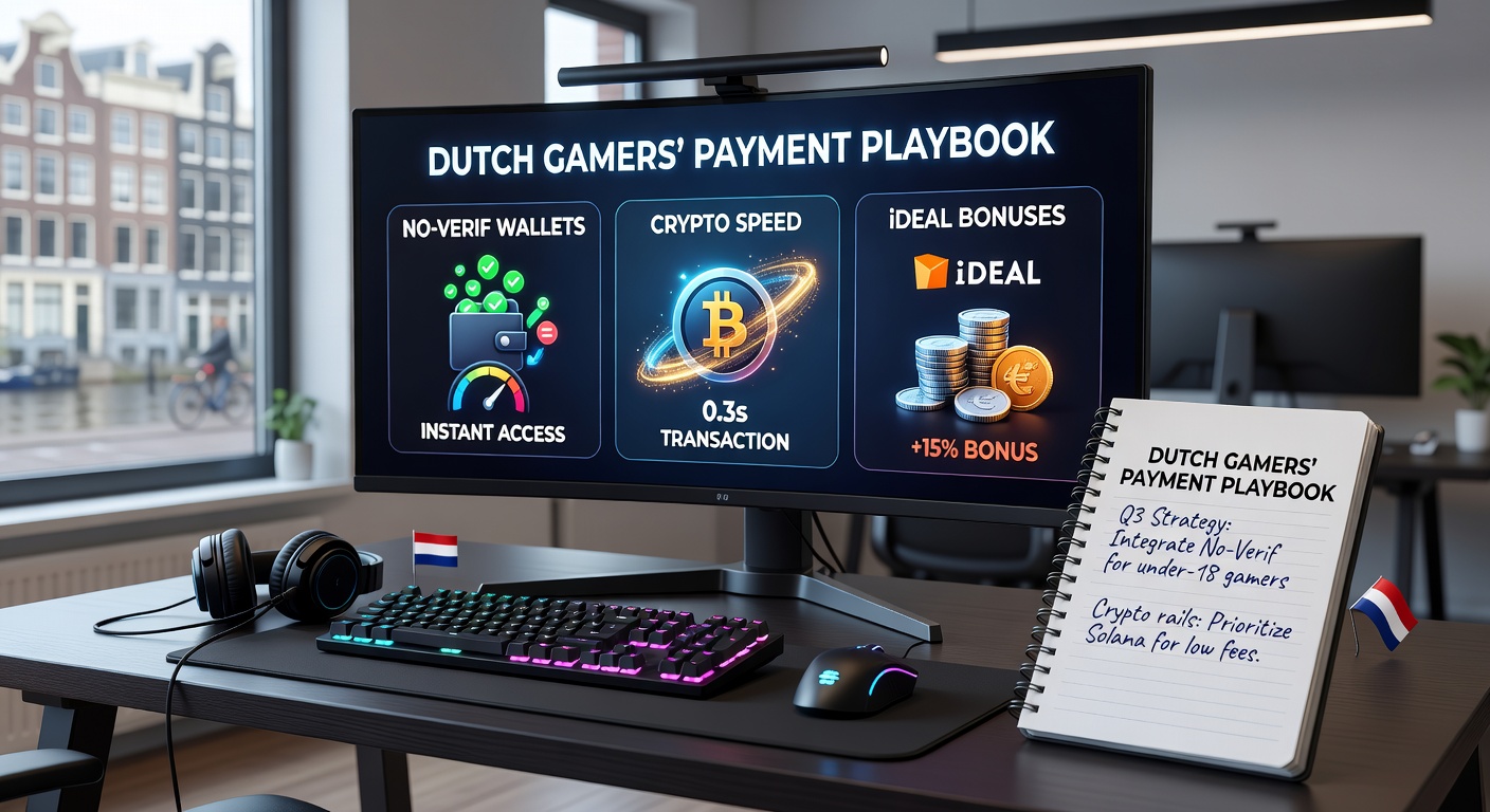 Nederlandse speler voert snelle storting uit via no-verif wallet op mobiel, met crypto en iDEAL opties zichtbaar op scherm