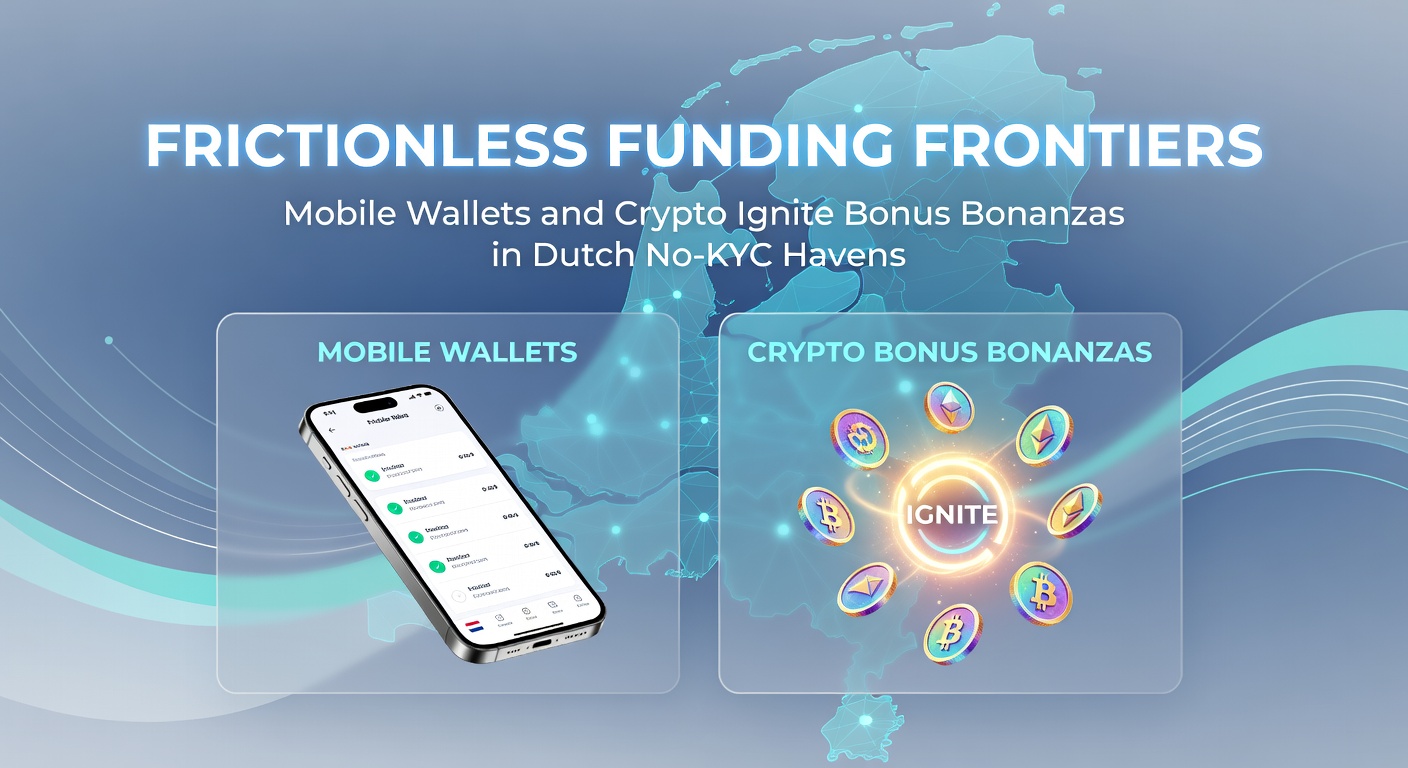 Smartphone met mobiele wallet-app en crypto-transacties op een online casino-scherm, symboliserend snelle no-KYC betalingen