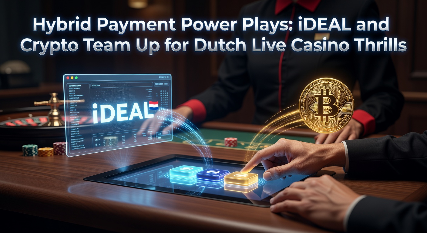 Grafiek van iDEAL en crypto integratie in Nederlandse live casino platforms, met pijlen die snelheid en veiligheid tonen