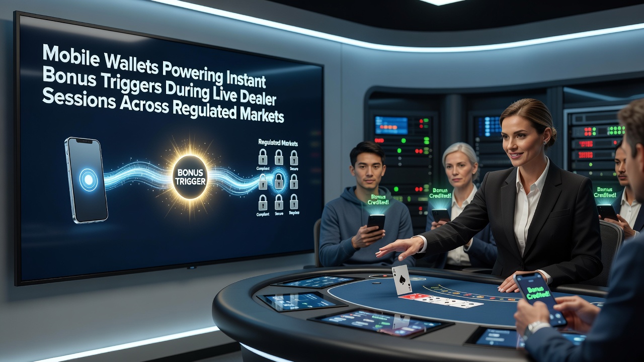 Mobiele wallet interface met live dealer spel
